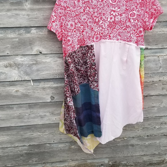 Boho Patchwork Tunic Shirt dress Upcycled - Picture 6 of 6